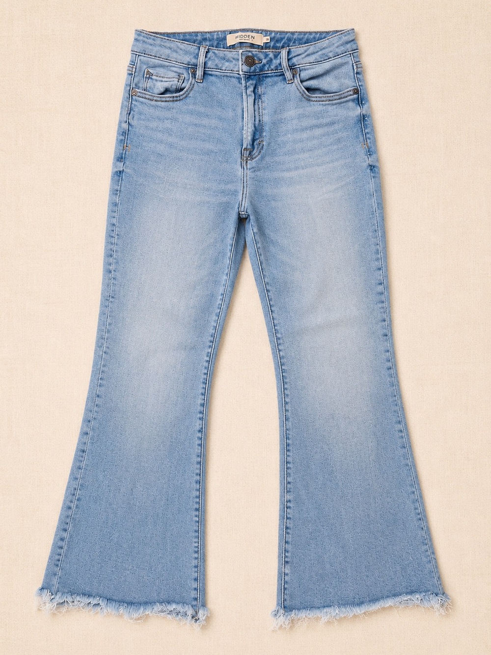 Hidden Jeans Sz 28 | Frayed Bootcut Flare Denim | Light Wash Raw Hem - Picture 2 of 4